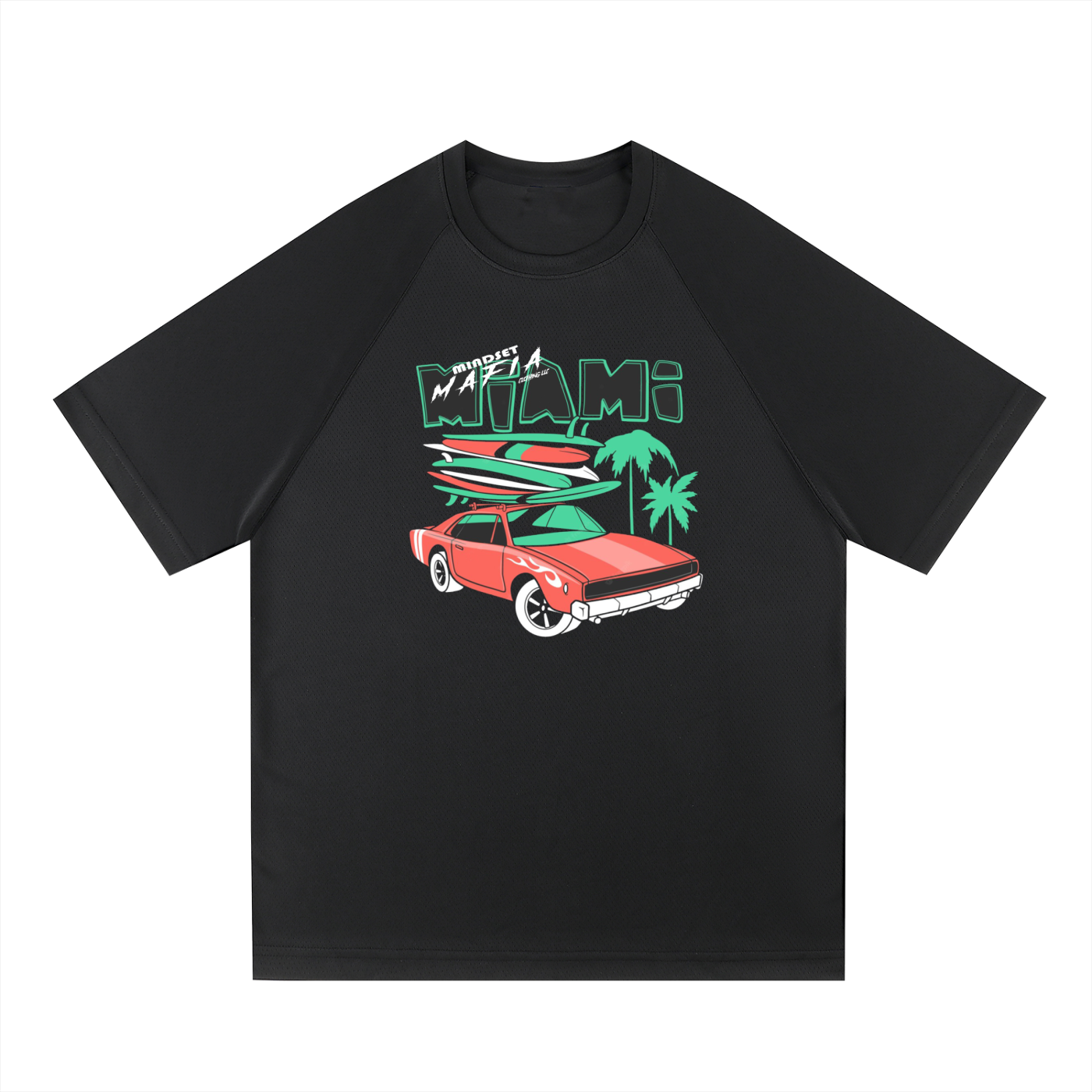 Raglan Sleeve Mesh T-Shirt too cool Miami Mafia