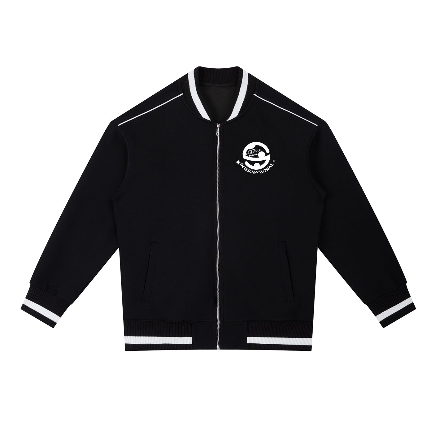 MMC SPACE Contrast Piping Zip Bomber Jacket