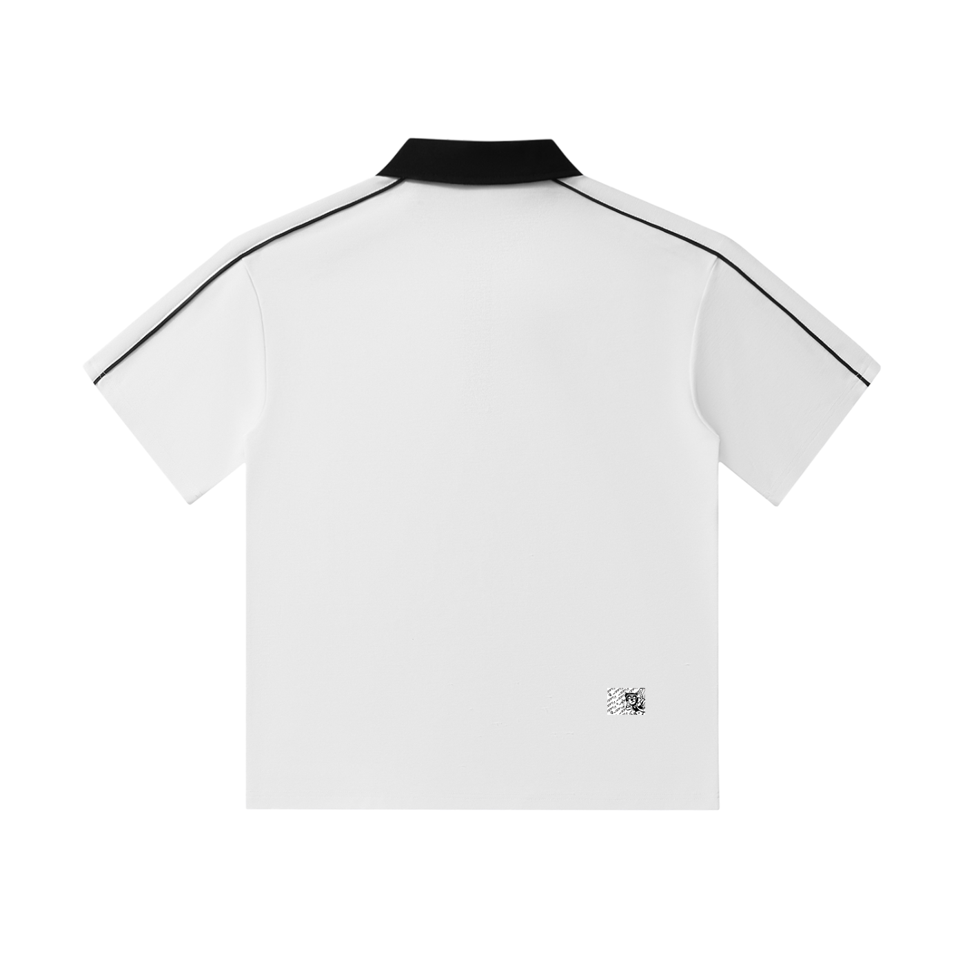 Contrast Collar Short-Sleeve Polo Shirt mafia mask