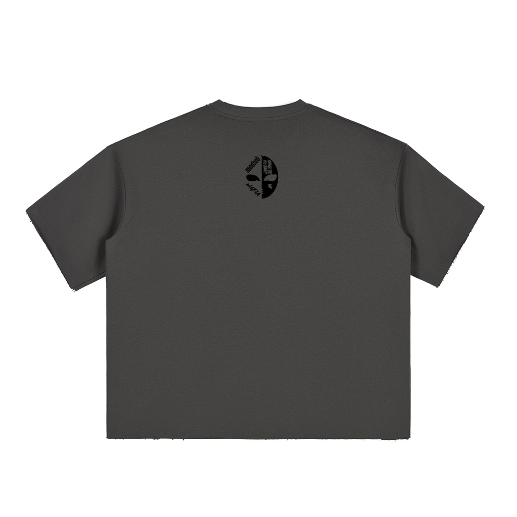 king Boxy Half-Sleeve Raw-Edge T-Shirt
